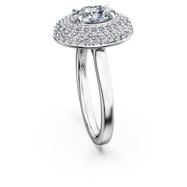 Eternity halo solitaire ring, Laboratory grown diamonds 1.5 ct tw, 14K white gold - Swarovski, 5697134