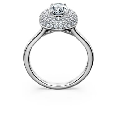 Eternity halo solitaire ring, Laboratory grown diamonds 1.5 ct tw, 14K white gold - Swarovski, 5697134