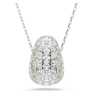 Pendentif Sublima, Taille ronde, Blanc, Métal rhodié - Swarovski, 5697190