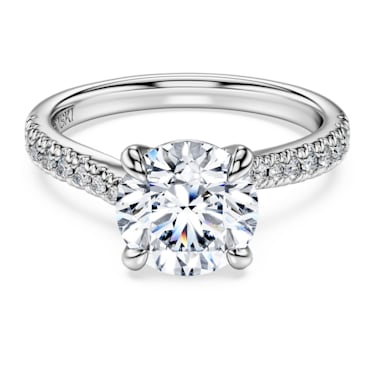 Eternity solitaire ring, Laboratory grown diamonds 2.25 ct tw, Round cut, 14K white gold - Swarovski, 5697446