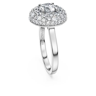 Eternity halo solitaire ring, Laboratory grown diamonds 2 ct tw, 14K white gold - Swarovski, 5697449