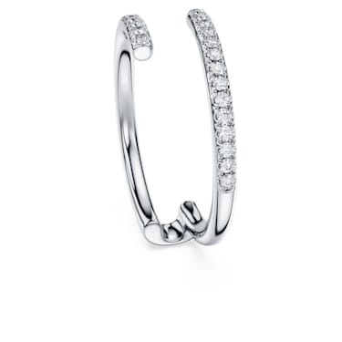 Eternity open band ring, Laboratory grown diamonds 0.2 ct tw, 14K white gold - Swarovski, 5697458