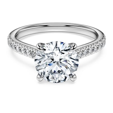 Eternity solitaire ring, Laboratory grown diamonds 2.2 ct tw, Round cut, 14K white gold - Swarovski, 5697468