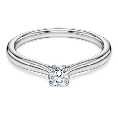 Eternity Solitärring, Labbodlade diamanter 0,25 ct tw, Rund form, Sterlingsilver - Swarovski, 5697478