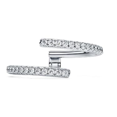 Eternity open band ring, Lab-grown diamonds 0.2 ct tw, Round shape, 18K white gold - Swarovski, 5697694