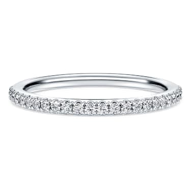 Eternity Bant yüzük, Laboratuvarda üretilmiş elmaslar 0,2 karat toplam ağırlık, Yuvarlak şekil, 18k beyaz altın - Swarovski, 5697724