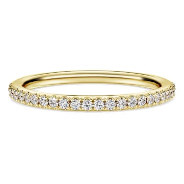 Eternity band ring, Lab-grown diamonds 0.2 ct tw, Round shape, 18K yellow gold - Swarovski, 5697732
