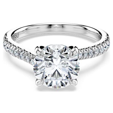 Eternity solitaire ring, Lab-grown diamonds 2.25 ct tw, Round shape, 18K white gold - Swarovski, 5697738