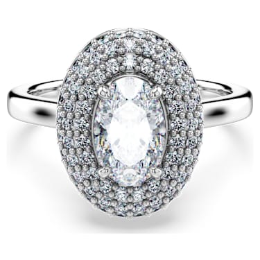 Eternity Halo-solitärring, Labbodlade diamanter1,5 ct tw, Blandade former, 18K vitguld - Swarovski, 5697749