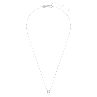 Naszyjnik z wisiorkiem typu solitaire Eternity, Diamenty laboratoryjne 1 karata, Kształt okrągły, 18K białe złoto - Swarovski, 5697765