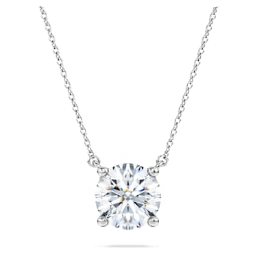 Eternity 單鑽鏈墜, 總重 2 克拉培育鑽石, 圓形切割, 18K 金（白色） - Swarovski, 5697766