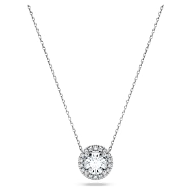 Eternity 單鑽光環鏈墜, 總重 0.59 克拉培育鑽石, 圓形切割, 18K 金（白色） - Swarovski, 5697769