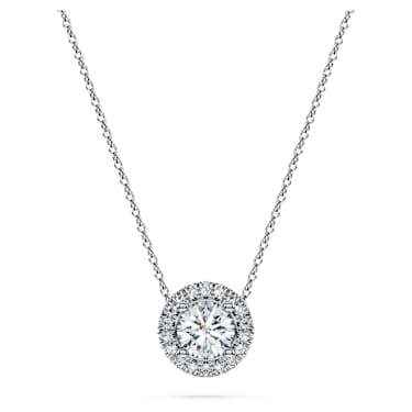 Eternity 單鑽光環鏈墜, 總重 0.59 克拉培育鑽石, 圓形切割, 18K 金（白色） - Swarovski, 5697769