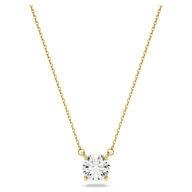 Eternity 솔리테어 펜던트, 랩 그로운 다이아몬드 1ct tw, 라운드 컷, 18K 옐로우 골드 - Swarovski, 5697770