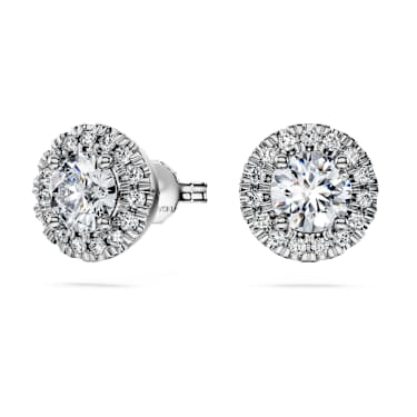 Eternity halo-oorknopjes, Laboratorium-diamanten 1,25 ct tw, Ronde slijpvorm, 18K witgoud - Swarovski, 5697776