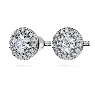 Eternity halo-oorknopjes, Laboratorium-diamanten 1,25 ct tw, Ronde slijpvorm, 18K witgoud - Swarovski, 5697776