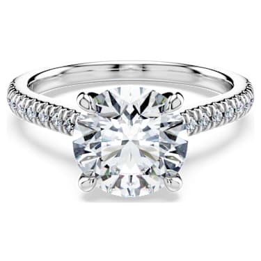 Eternity Tektaş yüzük, Laboratuvarda üretilmiş elmaslar 2,2 karat toplam ağırlık, Yuvarlak şekil, 18k beyaz altın - Swarovski, 5697785