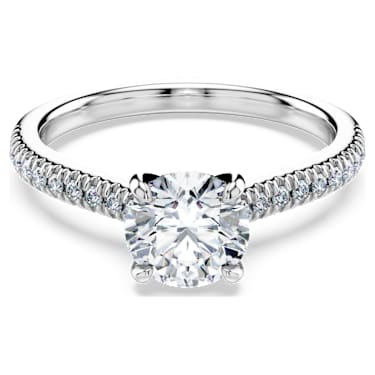 Inel solitaire Eternity, Diamante create în laborator 1.2 ct tw, Formă rotundă, Aur alb 18K - Swarovski, 5697804