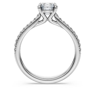 Inel solitaire Eternity, Diamante create în laborator 1.2 ct tw, Formă rotundă, Aur alb 18K - Swarovski, 5697804