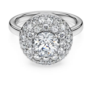 Eternity 헤일로 솔리테어 링, 랩 그로운 다이아몬드 2ct tw, 라운드 쉐입, 18K 화이트 골드 - Swarovski, 5697810
