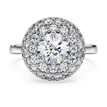 Eternity 헤일로 솔리테어 링, 랩 그로운 다이아몬드 2ct tw, 라운드 쉐입, 18K 화이트 골드 - Swarovski, 5697810