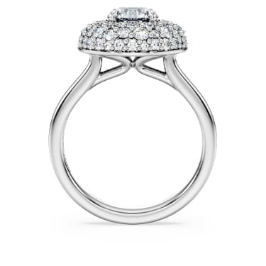 Anello solitario halo Eternity Diamanti creati in laboratorio 2 ct tw Taglio Round Oro bianco 18 K