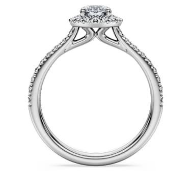 Eternity Haleli tektaş yüzük, Laboratuvarda üretilmiş elmaslar 0,8 karat toplam ağırlık, Yuvarlak şekil, 18k beyaz altın - Swarovski, 5697826