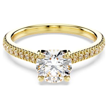 Eternity solitaire ring, Lab-grown diamonds 1.2 ct tw, Round cut, 18K yellow gold - Swarovski, 5697866