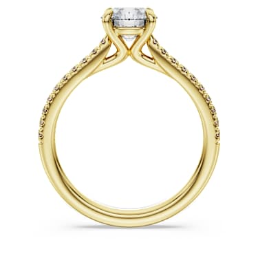 Eternity solitaire ring, Lab-grown diamonds 1.2 ct tw, Round shape, 18K yellow gold - Swarovski, 5697868