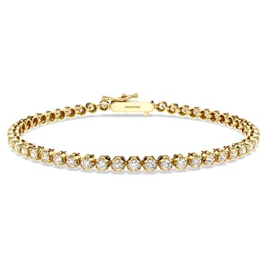 Zapestnica Eternity Tennis, Laboratorijsko gojeni diamanti 2,5 ct tw, Okrogla oblika, 18-karatno rumeno zlato - Swarovski, 5697874