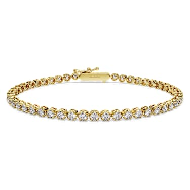 Eternity Tennis bracelet, Lab-grown diamonds 2.5 ct tw, Round shape, 18K yellow gold - Swarovski, 5697901