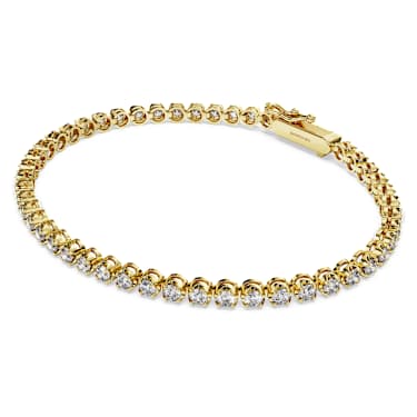 Eternity Tennis bracelet, Lab-grown diamonds 2.5 ct tw, Round shape, 18K yellow gold - Swarovski, 5697901