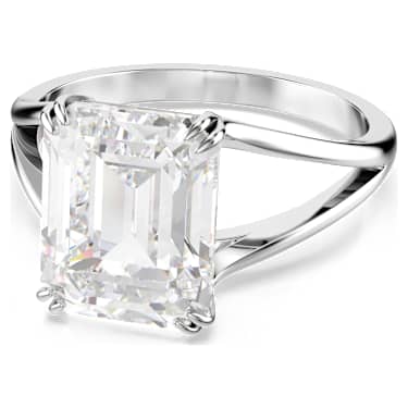 Stilla 个性戒指, 八角形切割, 白色, 镀铑 - Swarovski, 5697984