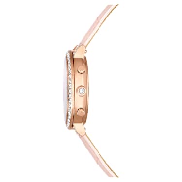 Matrix tennis chrono horloge, Swiss Made, Lederen band, Roze