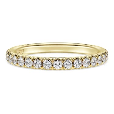 Eternity band ring, Lab-grown diamonds 0.4 ct tw, Round shape, 14K yellow gold - Swarovski, 5698338