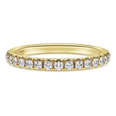 Eternity band ring, Lab-grown diamonds 0.4 ct tw, Round shape, 18K yellow gold - Swarovski, 5698346