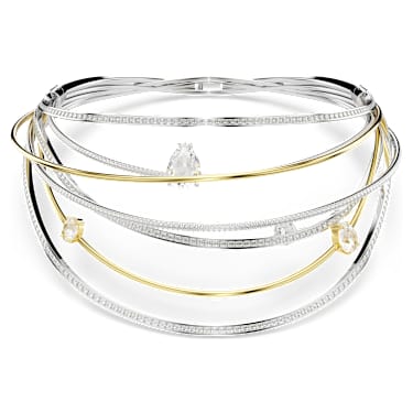 Ras-de-cou Hyperbola, Tailles variées, Blanc, Finition mix de métal - Swarovski, 5698477