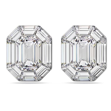 Boucles d'oreilles clip Lucent, Taille octogonale, Blanches - Swarovski, 5698525