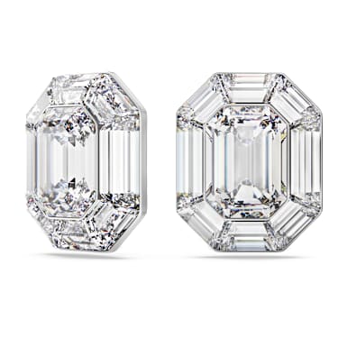 Boucles d'oreilles clip Lucent, Taille octogonale, Blanches - Swarovski, 5698525