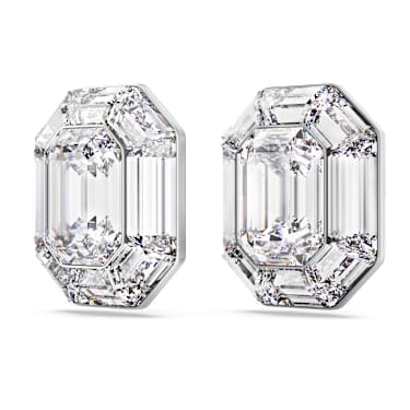 Lucent 클립 이어링, 옥타곤 컷, 화이트 - Swarovski, 5698525