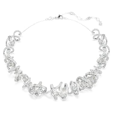 Collier Hyperbola, Tailles variées, Blanc, Métal rhodié - Swarovski, 5698546