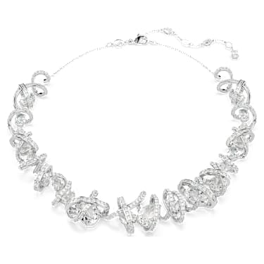 Collier Hyperbola, Tailles variées, Blanc, Métal rhodié - Swarovski, 5698546
