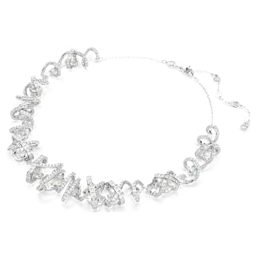 Collier Hyperbola, Tailles variées, Blanc, Métal rhodié - Swarovski, 5698546