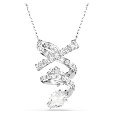 Colgante Hyperbola, Tallas mixtas, Blanco, Baño de rodio - Swarovski, 5698547