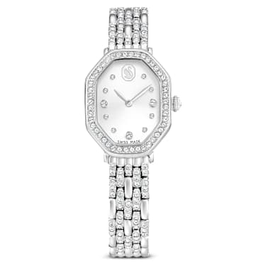 Dextera Octagon watch, Swiss Made, Metal bracelet, Silver Tone, Stainless steel - Swarovski, 5698690