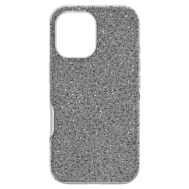 High smartphone case, iPhone® 16, Silver tone | Swarovski