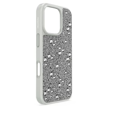 High smartphone case, Scattered design, iPhone® 16 Pro, Silver tone - Swarovski, 5698783