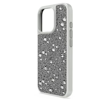 High smartphone case, Scattered design, iPhone® 16 Pro, Silver tone - Swarovski, 5698783
