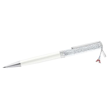 Crystalline 볼포인트 펜, 에펠탑, 화이트, 크롬 플래팅 - Swarovski, 5698802