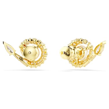 Snake 스터드 이어링, 크리스털 펄, 믹스 컷, 크리스털 펄, 뱀의 해, 화이트, 골드 톤 플래팅 - Swarovski, 5698888